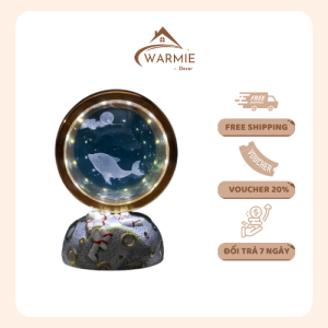 Đèn quả cầu pha lê đế phát sáng,đèn ngủ 3D - Warmie Decor