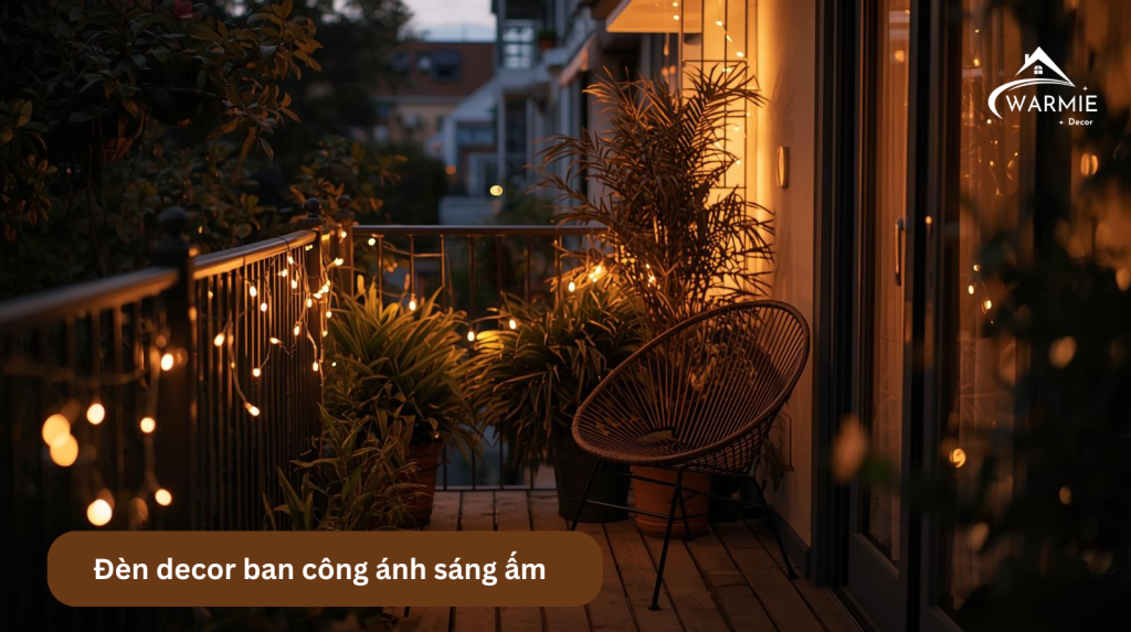 Đèn decor ban công ánh sáng ấm