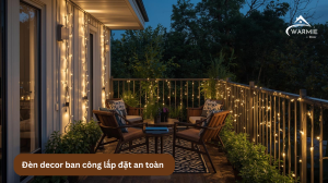 Đèn decor ban công lắp đặt an toàn