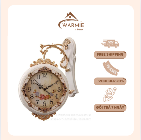 Đồng Hồ Treo Tường Hai Mặt Trang Trí Phòng Khách